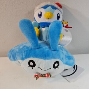 Pokemon Center Original Plush Doll Piplup & Mantyke Christmas in‎ the Sea 2021